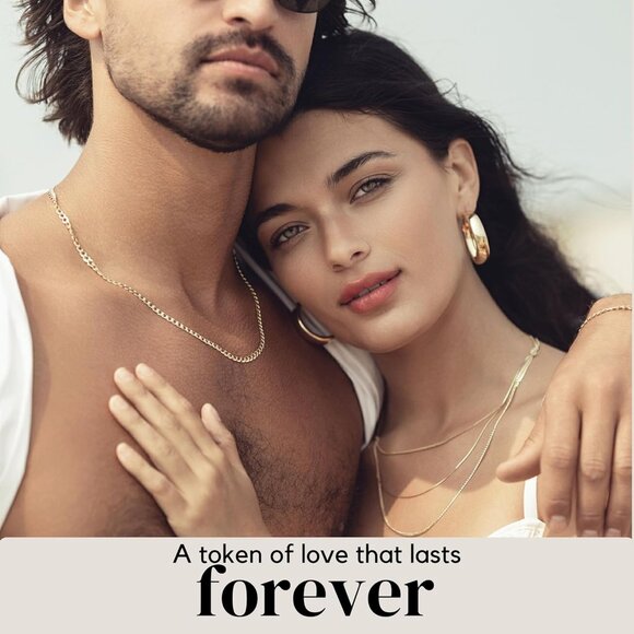 Gold Cable Link Necklace 18 Inch Silver Gold Plated Jewelry for Women & Men - Picture 7 of 8